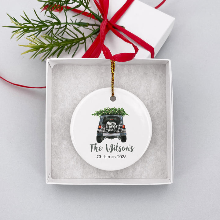 Christmas Jeep Personalized Christmas Ornament