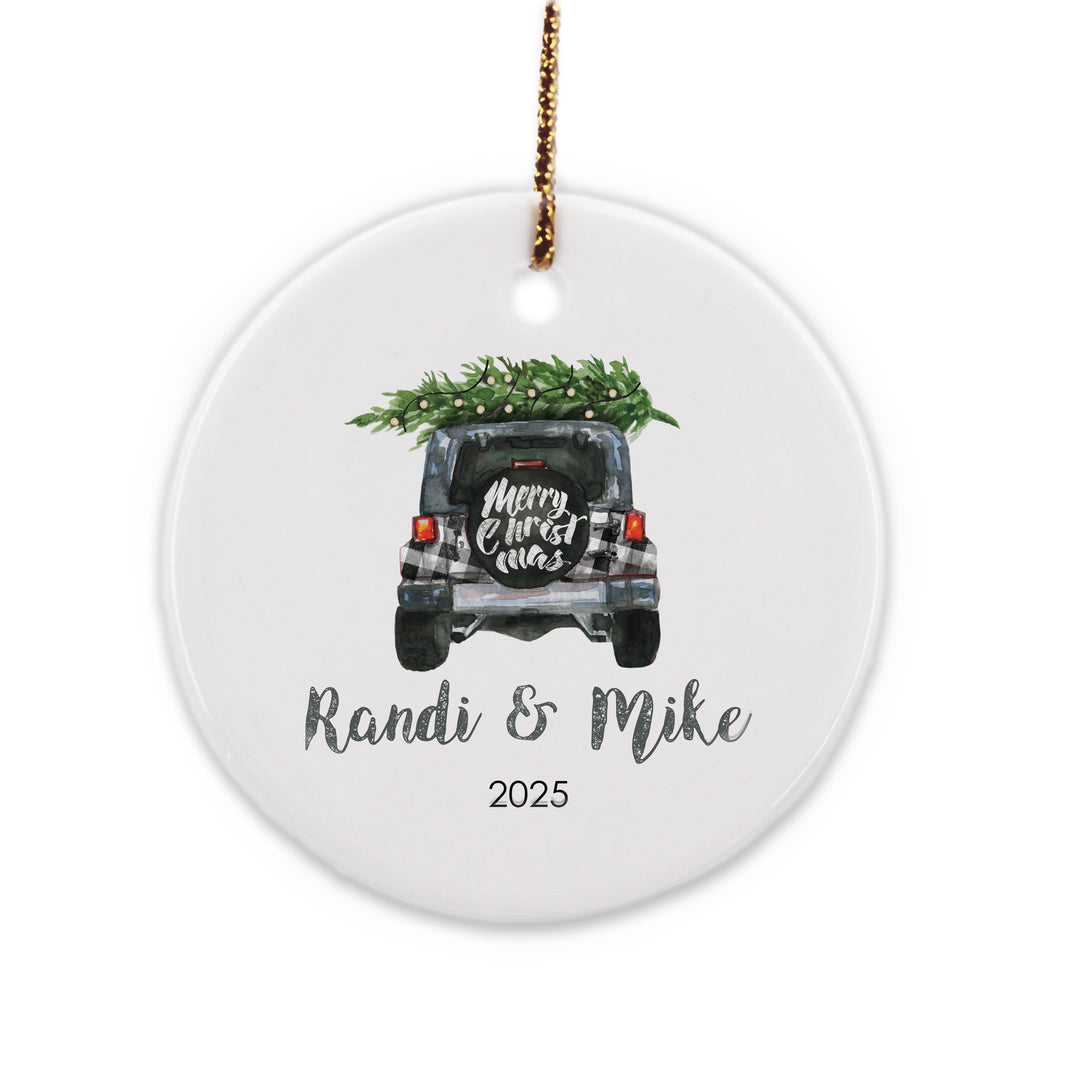 Christmas Jeep Personalized Christmas Ornament