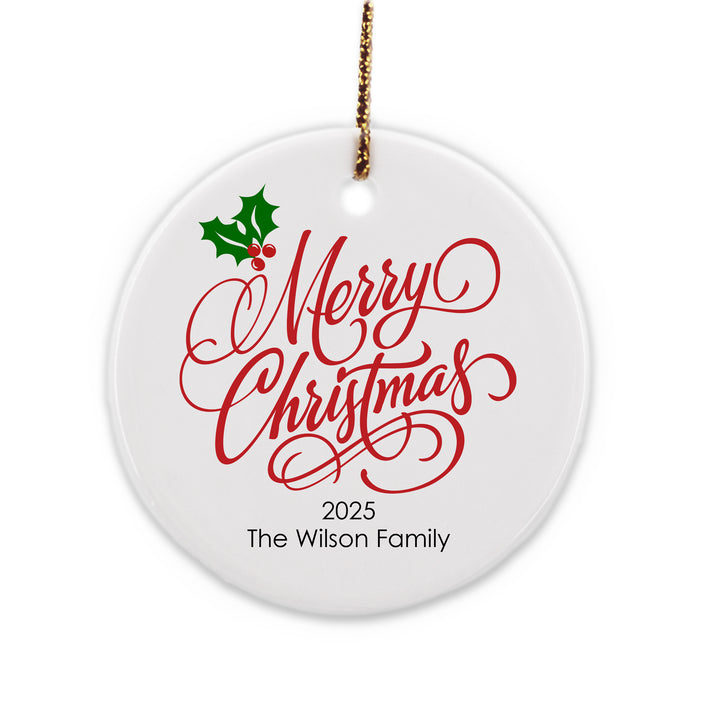 Personalized Merry Christmas Ornament