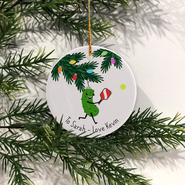 Pickleball Christmas Ornament, Personalized Pickleball Ornament