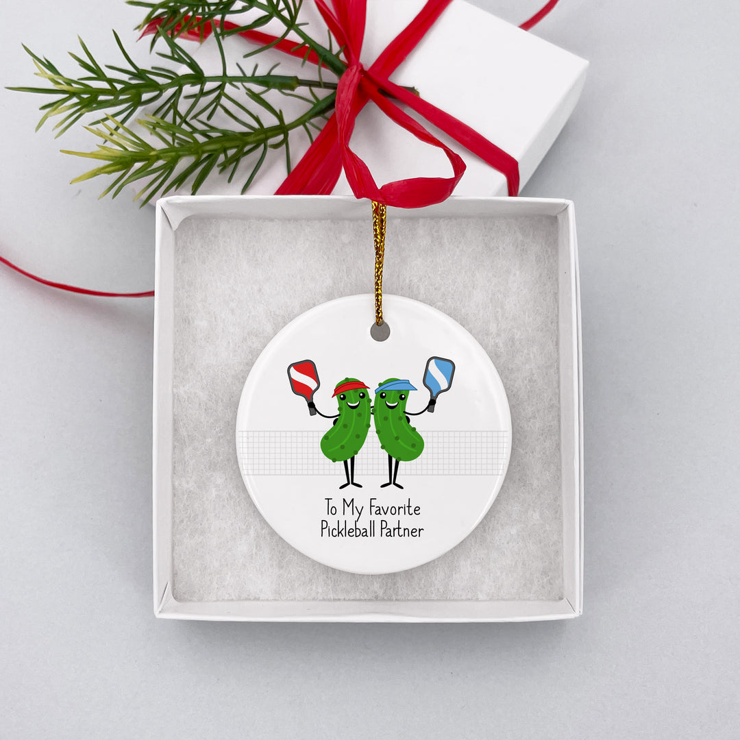 Pickleball Partner Gift, Personalized Pickleball Christmas Ornament