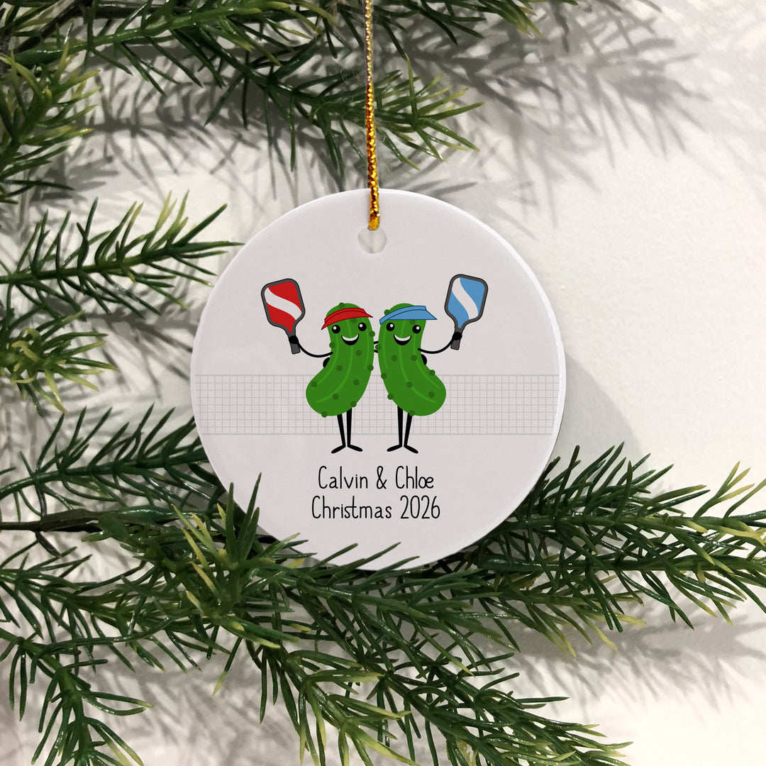 Pickleball Partner Gift, Personalized Pickleball Christmas Ornament