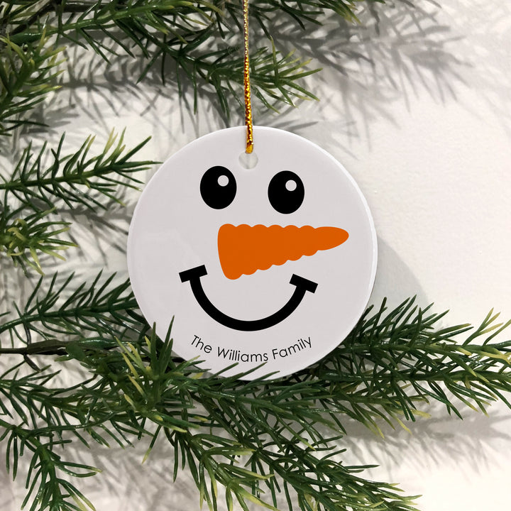 Snowman and Reindeer Personalized Christmas Ornament
