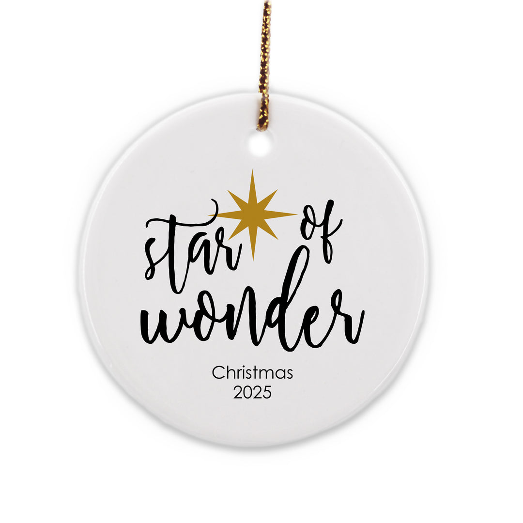 Religious Christmas Ornament, Star of Wonder, A Child is Born