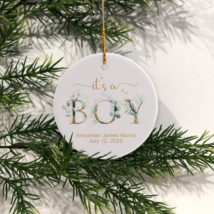 It's A Boy Baby Christmas Ornament, Baby's First Christmas