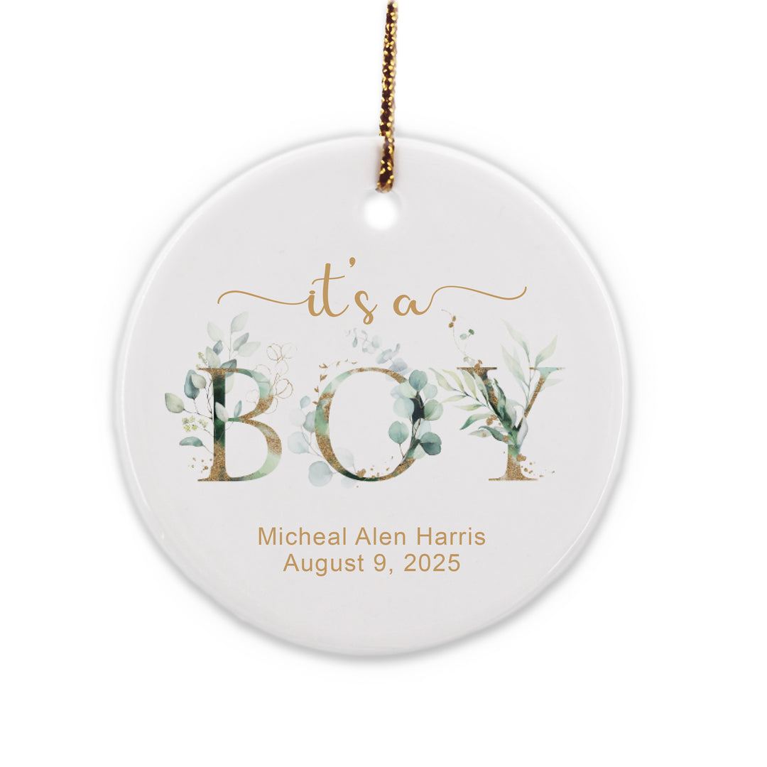 It's A Boy Baby Christmas Ornament, Baby's First Christmas