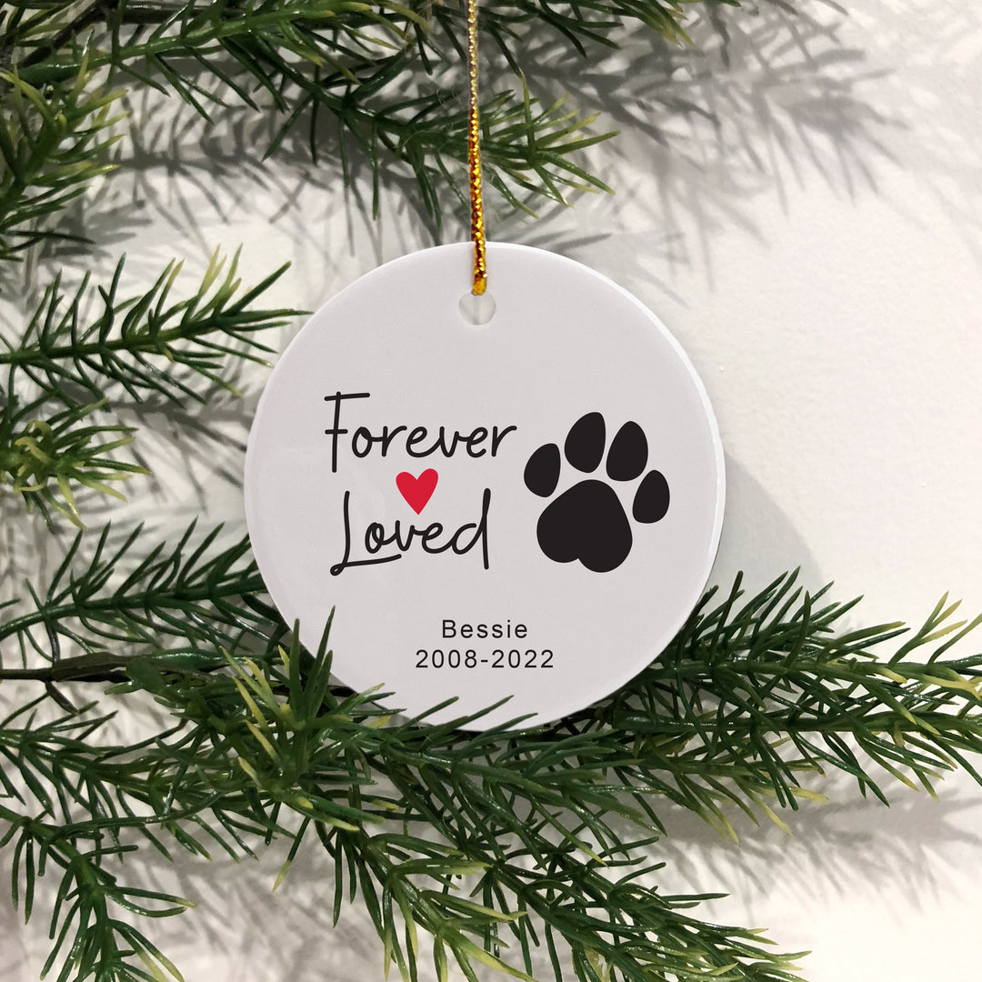Forever Loved Dog Ornament, Dog Memorial Christmas Ornament