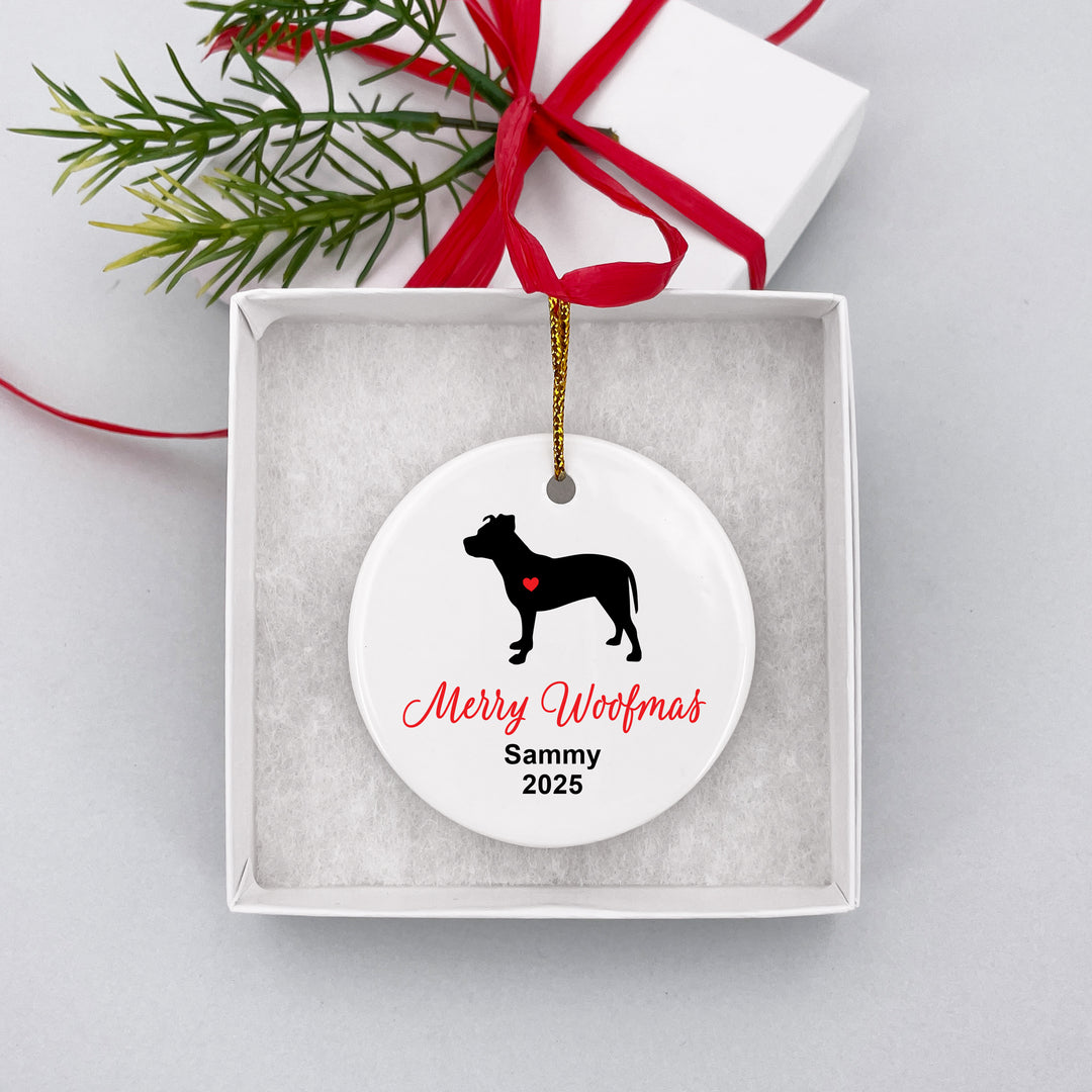Merry Woofmas Personalized Dog Ornament