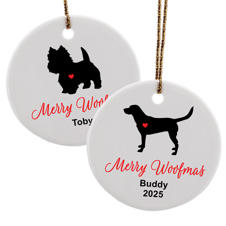 Merry Woofmas Personalized Dog Ornament
