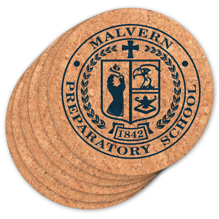 Malvern Seal Round Cork Coasters (Set of 6)
