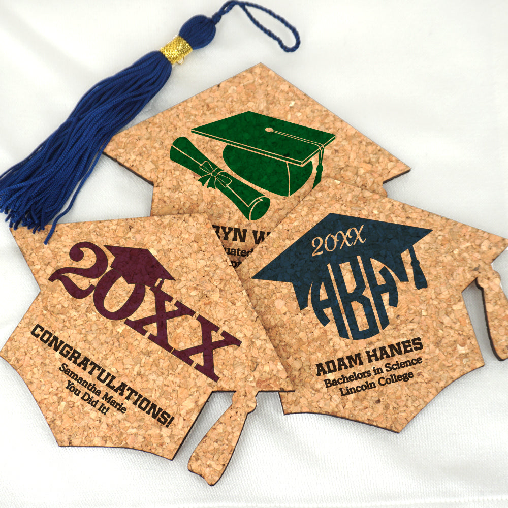 Graduation Cap Cork Coaster