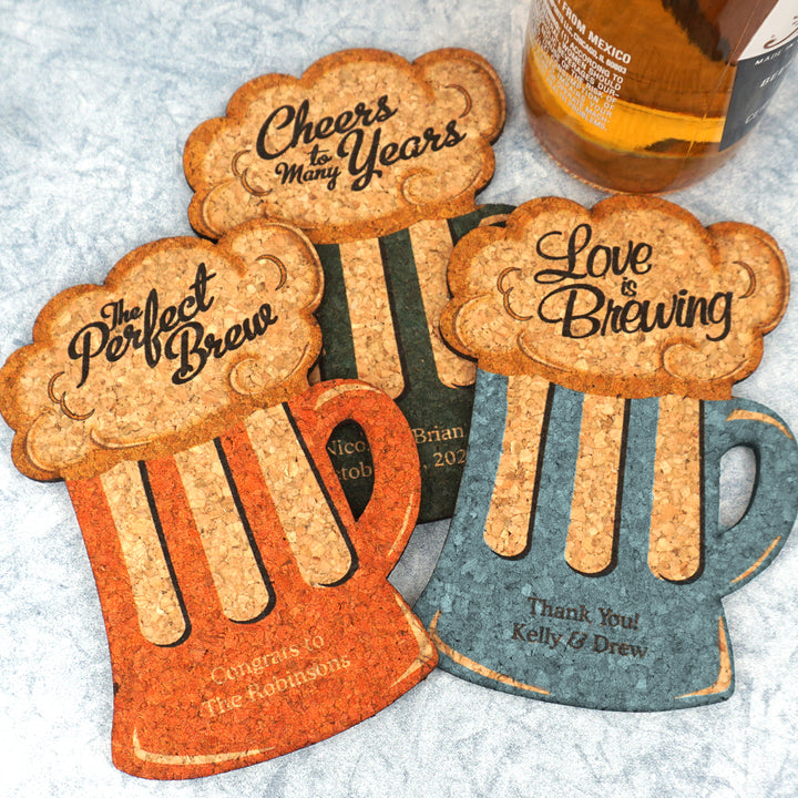 Personalized Beer Mug Cork Coaster