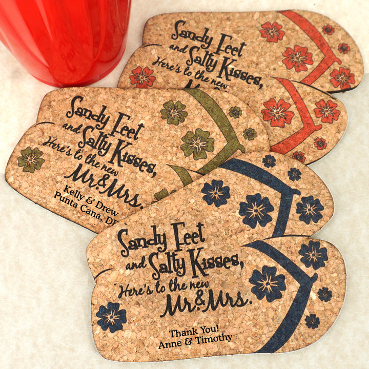 Personalized Flip Flops Cork Coaster