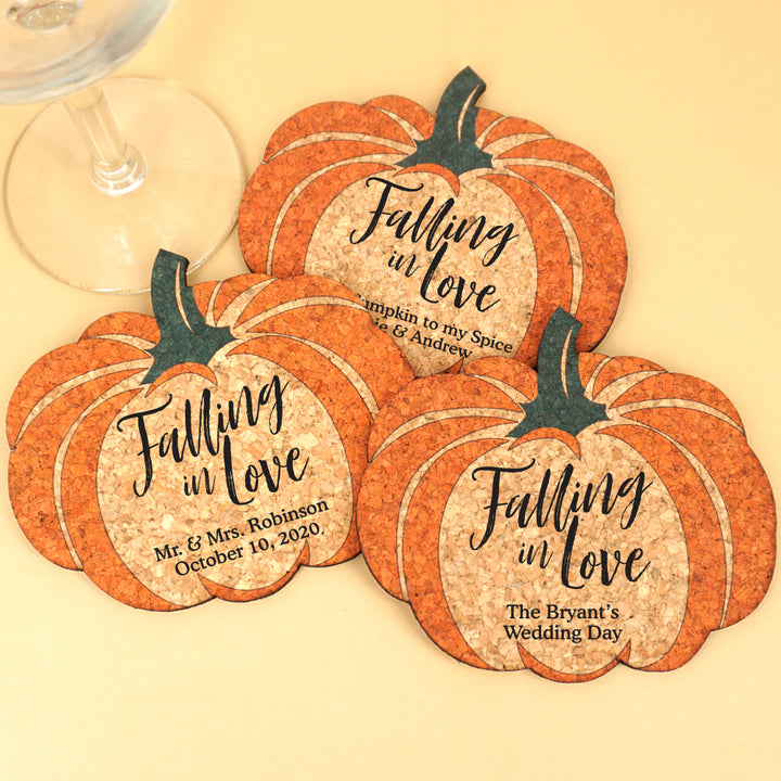 Personalized Pumpkin Shape Cork Coaster