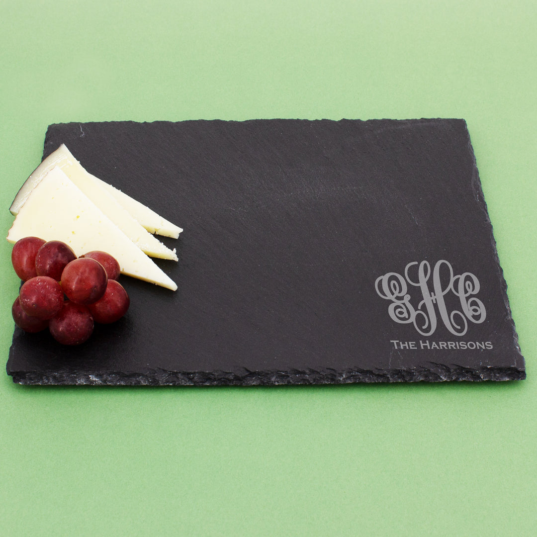 Monogram Rectangle Slate Serving Tray Cheese Board