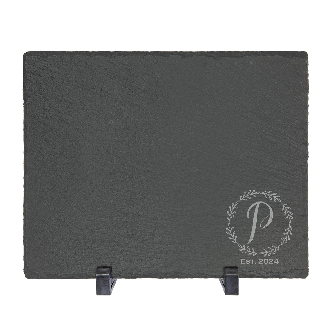 Monogram Rectangle Slate Serving Tray Cheese Board