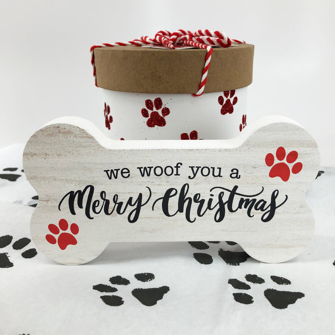 Puppy Christmas Wood Signs, Here Comes Santa Paws, We Woof You a Merry Christmas