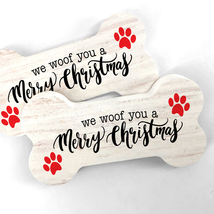Puppy Christmas Wood Signs, Here Comes Santa Paws, We Woof You a Merry Christmas