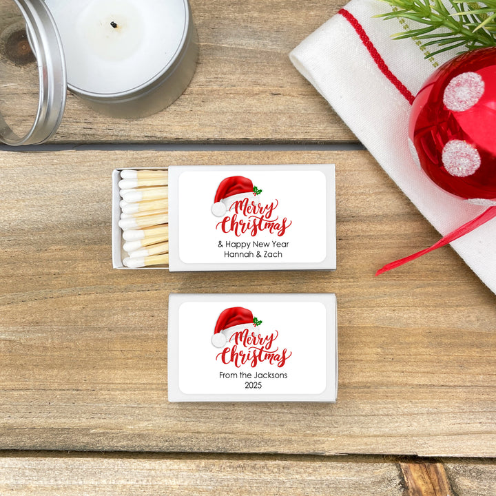 Merry Christmas Match Boxes, Personalized Christmas Matches - Set of 50