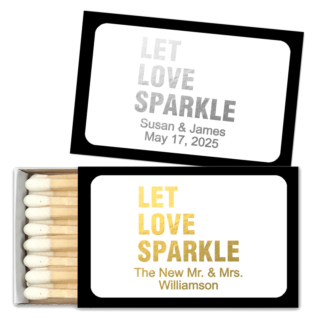 Wedding Favor Matches, Let Love Sparkle (Set of 50)
