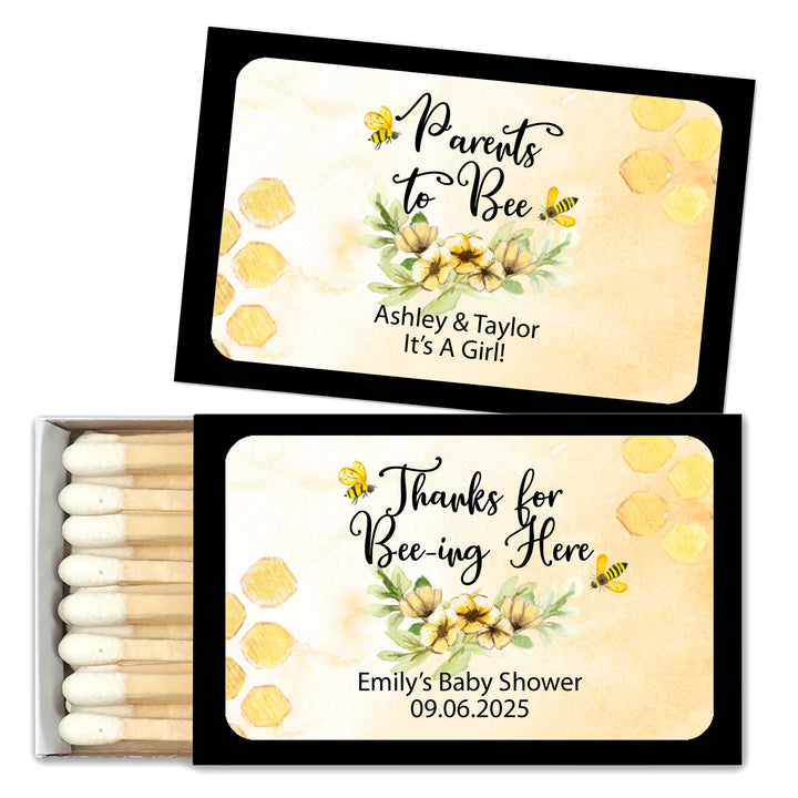 Baby Shower Favor Matches, Mommy to BEE (Set of 50)