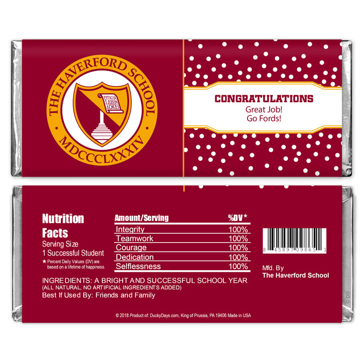 The Haverford School Personalized Hershey's Chocolate Bars
