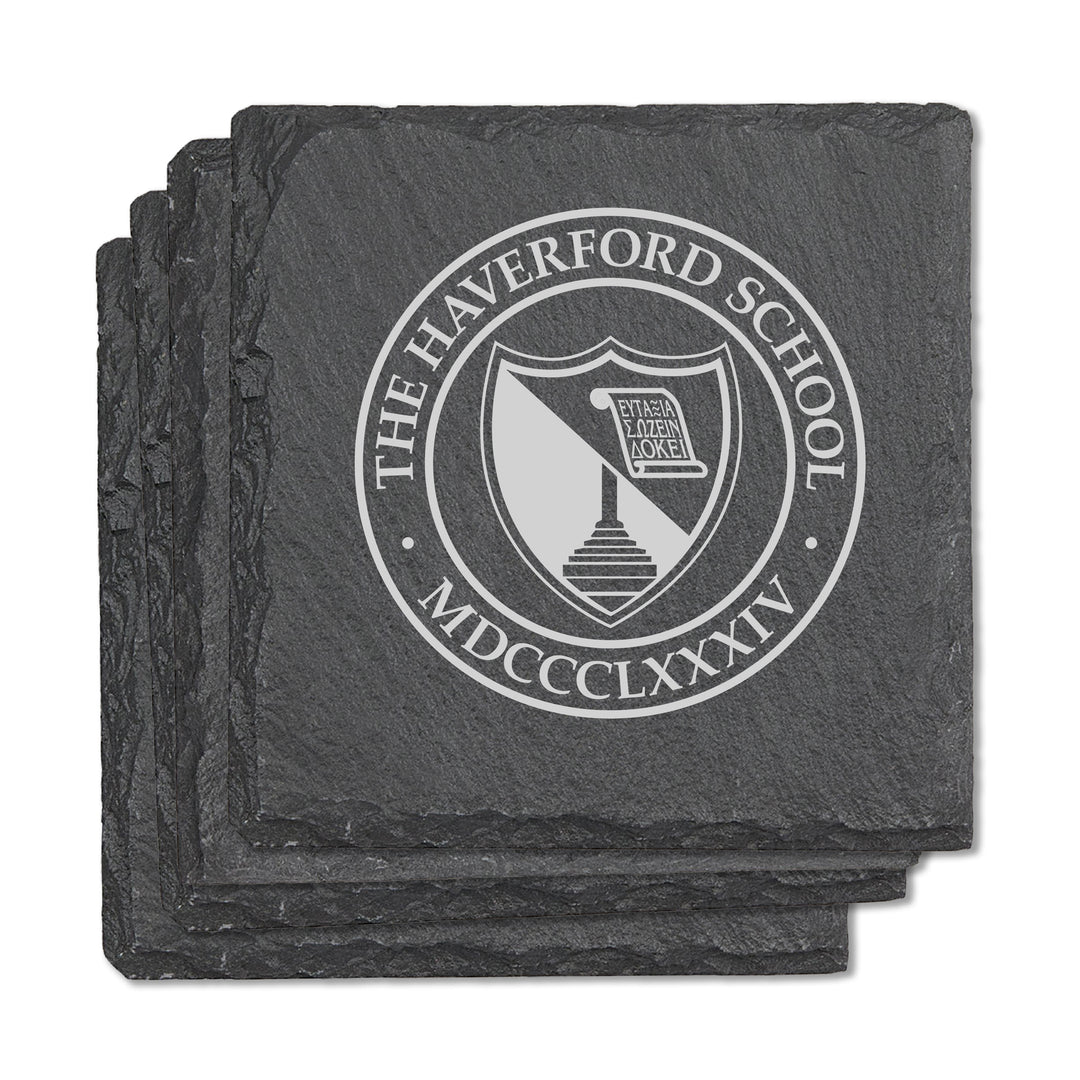 The Haverford School Square Slate Coasters (Set of 4)