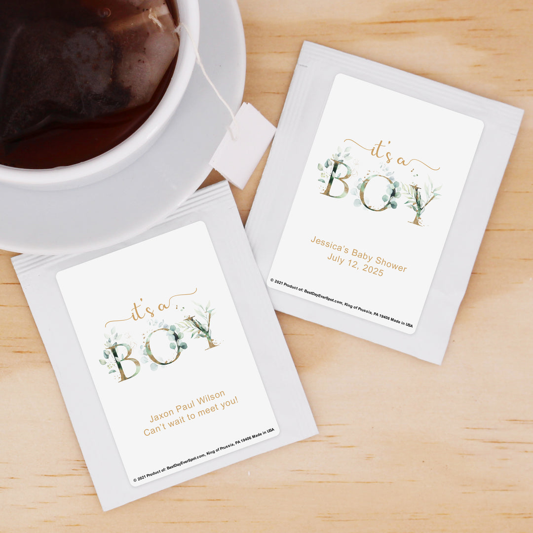 Baby Shower Personalized Tea Bags, It's A Boy