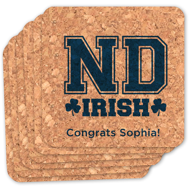 ND Custom Square Cork Coasters (Set of 6)
