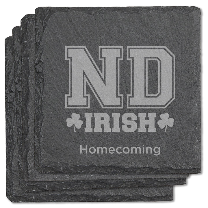 ND Custom Square Slate Coasters (Set of 4)