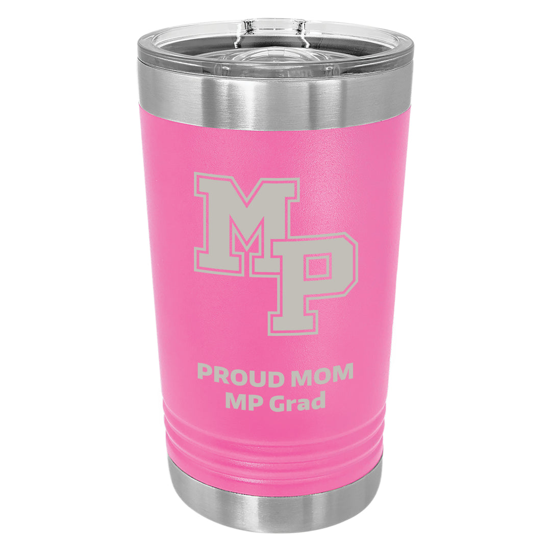 MP Custom 16 oz. Pink Insulated Tumbler with Slider Lid