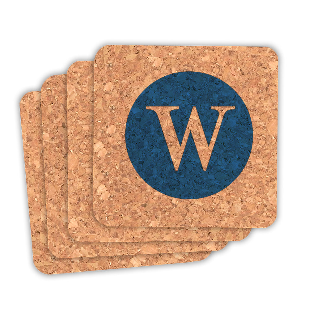 Monogram Square Cork Coasters