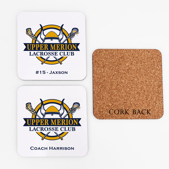 UM Lacrosse Personalized Coasters - Set of 4