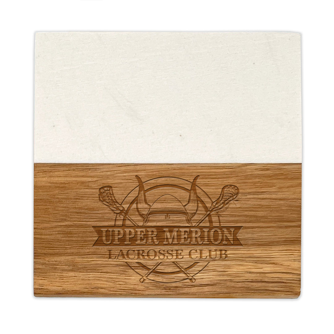 UM Lacrosse Marble & Wood Coasters- Set of 4