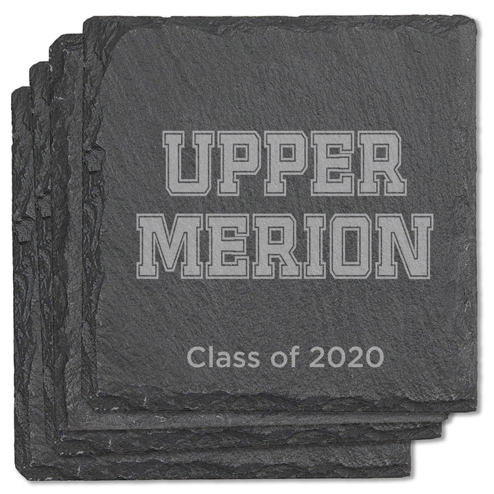 Upper Merion Graduation Square Slate Coasters - set of 4