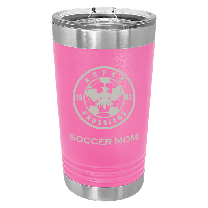 KOPSC Prussians 16 oz. Pink Insulated Tumbler with Slider Lid
