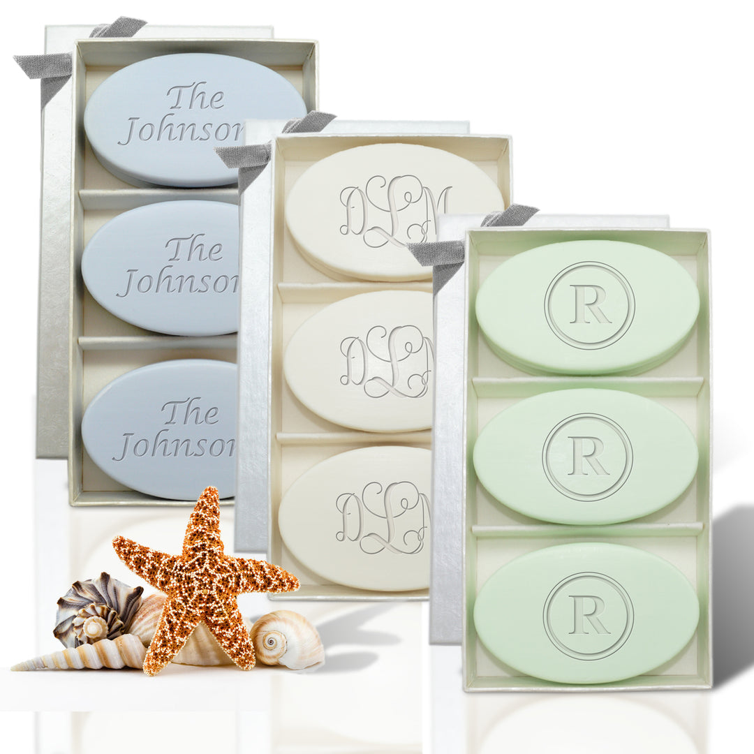 Monogram Soaps, Personalized Carved Soap - 3 soap set